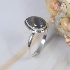Último anillo de diseñador bohemio de Plata de Ley 925, piedra preciosa elegante, pera Natural, labradorita, bisel hecho a mano, regalo perfecto - Product Image 2