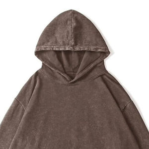 Sudaderas con capucha de invierno Vintage para hombre de alta calidad 100% algodón lavado con ácido Digital impreso sólido liso teñido técnica lavado con piedra - Product Image 2