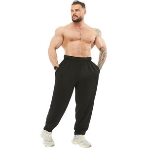 100% coton hommes décontracté taille basse Baggy polaire survêtement pantalon de haute qualité Street Wear Hip Hop pantalons de survêtement avec Logo personnalisé - Product Image 1