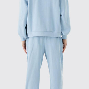 Sudadera con capucha recortada extragrande sólida ajustada con logotipo personalizado para hombre, pantalones de chándal acampanados apilados, conjuntos de dos piezas - Product Image 3