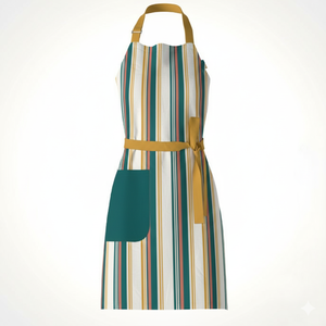 Delantal de Algodón a Rayas para Cocina, Delantal de Cocina Elegante y Funcional con Múltiples Bolsillos, Ideal para Chefs y Panaderos - Product Image 3