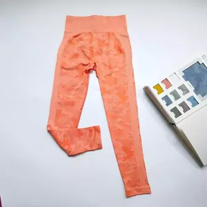 Leggings elásticos de punto personalizados para mujer, pantalones de yoga ajustados, ropa deportiva para gimnasio, correr, fitness, venta al por mayor - Product Image 3