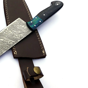 Cuchillo de chef afilado forjado hecho a mano, cuchillo de cocina de hoja afilada Premium profesional de acero de Damasco de Pakistán, mango de madera - Product Image 6