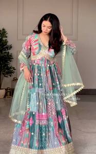 Designer party Wear Aliya-Vestido cortado-Pent Dupatta - Product Image 5