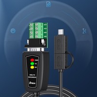 DTECH 1,5 m USB A Tipo C a RS232/422/485 Serial Macho DB9 Adaptador Convertidor Cable con Indicadores LED