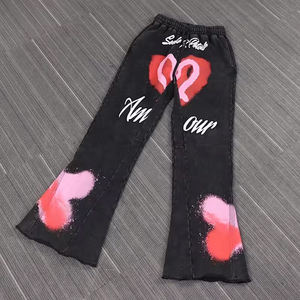 Survêtements pour hommes avec broderie en détresse Streetwear Ensembles de pantalons de survêtement et de sweat à capuche Sun Fade Tracksuit Acid Wash Jogger Set Men's Sweatsuit - Product Image 3