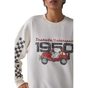 Custom Print Embroidery Winter Front Logo Womens Hoodies & Sweatshirts <b>Crewneck</b> 100% Cotton Streetwear - Product Image 3