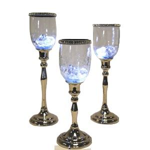 Support à bougies en acier inoxydable argenté, artisanal, moderne, unique, trois supports à bougies, tailles personnalisées, mariages, Noël - Product Image 6