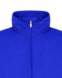 Veste zippée bleu royal pour homme, col montant, légère, imperméable, coupe-vent, décontractée, en toile, avec poches latérales, broderie d'hiver - Product Image 5