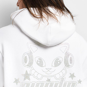 Men Custom Heavyweight Hoodies Logo Oversize Hoodies Customized Oversized Heavy Weight Thick Hoodie Rhinestone - Product Image 4