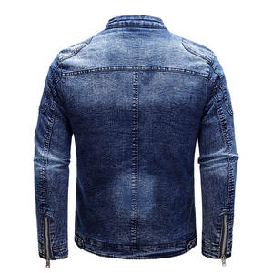 Veste en jean bleu pour homme en gros, taille XL, veste safari à capuche avec broderie, veste de style jean personnalisable - Product Image 2