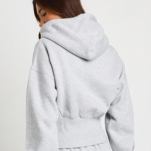 Sudadera con Capucha para Mujer a Precio Económico, Diseño Corto con Mangas Largas para Estilo y Uso en Exteriores, con Dobladillo Acanalado y Cordones en la Capucha - Product Image 5