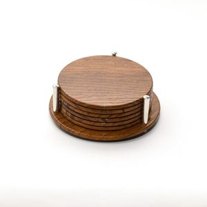 Sous-verres en bois faits à la main rond boisson support décoratif sous-verres de table pour thé tasses à café - Product Image 4