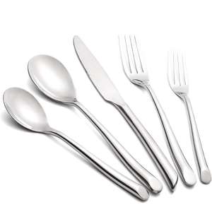 Ensemble de couverts en acier inoxydable doré, ensemble de 5 pièces de vaisselle pour hôtel restaurant, usage domestique, aspect moderne, finition durable - Product Image 4