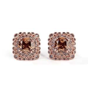 Jeulia Milgrain Halo Cushion Cut Sterling <b>Silver</b> <b>Stud</b> Earrings for Wedding - Product Image 1