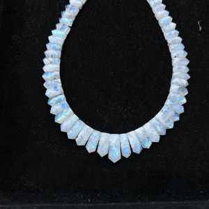 สร้อยคอลูกปัดมูนสโตนสายรุ้งสีฟ้าแวววาวเครื่องประดับมูนสโตนแฟนซีสร้อยคอสำหรับผู้หญิงของขวัญสำหรับ - Product Image 2