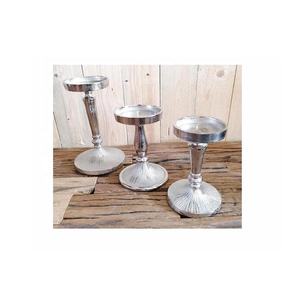 Candelabro de aluminio plateado de siete brazos, candelabro de aluminio fundido sólido pesado, portavelas de decoración modernista - Product Image 4