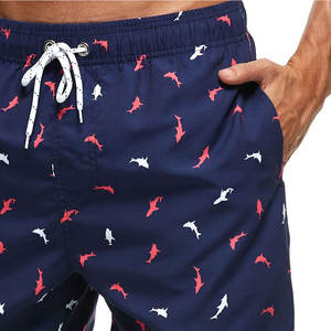 กางเกงว่ายน้ำชาย สีกรมท่า ลายฉลาม ป้องกันแสงแดด กันน้ำ กันลม แห้งเร็ว ประสิทธิภาพสูง โพลีเอสเตอร์/ผ้าฝ้าย ชุดชายหาด - Product Image 5