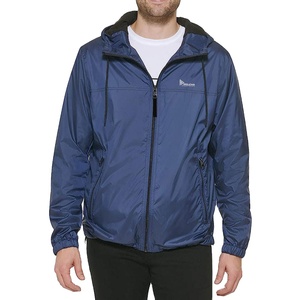 Custom Navy Windbreaker Men Waterproof Rain Jacket Full <b>Zip</b> <b>Hooded</b> Lightweight Outdoor Sportswear Wholesale Training Coat - Product Image 1