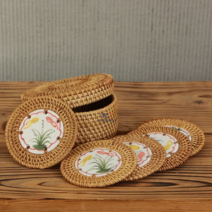 Vaisselle en rotin de sous-verres en osier écologique naturel le plus vendu - Product Image 4