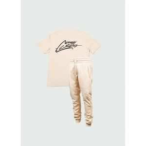 Logo personnalisé pour homme, ensemble de sport d'automne, survêtement 2 pièces, t-shirt à manches courtes, pantalon de jogging élégant, ensemble de survêtement décontracté - Product Image 1
