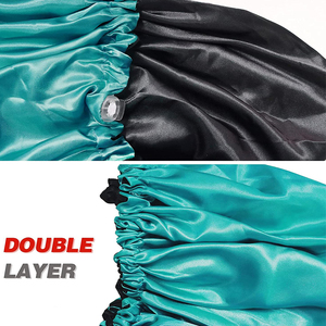 Gorros de noche de satén de doble capa de color personalizado para adultos, gorros de seda para mujer al por mayor con banda elástica - Product Image 3