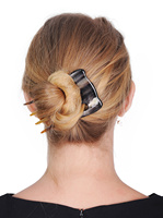 Fourchette de coiffure de luxe à 4 broches en corne de buffle Artisanat personnalisable par des artisans vietnamiens hautement qualifiés Vente en gros Vietnam
