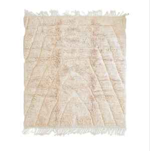 Authentic Moroccan Beni Ourain <b>Carpet</b> Rug Handmade High Pile with Abstract Pattern for Bedroom Decoration - Product Image 5