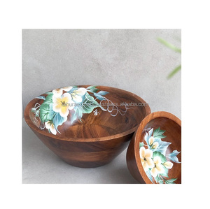 Cuencos para servir ensalada de frutas de madera de Venta caliente en tamaño de forma personalizada y acabados para decoración del hogar y suministros para fiestas - Product Image 3
