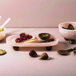 Bol de service en résine décoratif antique moderne, fait à la main, poli, d'origine indienne, écologique, lavable au lave-vaisselle, pour les fêtes - Product Image 5