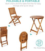 Mesa de comedor plegable de teca maciza y silla plegable estilo moderno para restaurante y cafetería conjunto de muebles de exterior