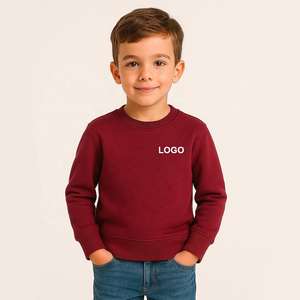 Sudadera Lisa para niños, jersey de lana de algodón unisex para deportes escolares y ropa informal, servicio OEM ODM - Product Image 3