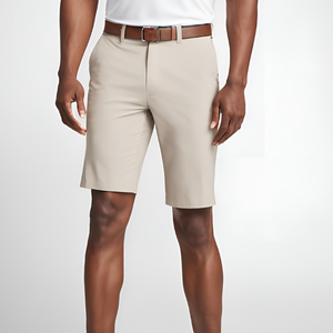 Pantalones cortos tipo polo de LICRA caqui para hombre con logotipo personalizado de secado rápido, transpirables, estilo informal, pantalones cortos de golf, patrón de carga, envío DDP - Product Image 3