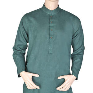 เสื้อคุรตะผู้ชาย Chase Value รุ่นพื้นฐาน สีเขียวเข้ม 65% โพลีเอสเตอร์ 35% ผ้าฝ้าย ไซส์ XS - Product Image 4