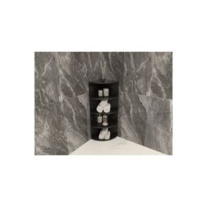 ชั้นวางของเข้ามุมแบบโมดูลาร์ 4 ชั้น สีดำ ดีไซน์ทันสมัย ทำจากแผ่นชิพบอร์ด แบบถอดประกอบได้ สำหรับห้องนั่งเล่น - Product Image 1