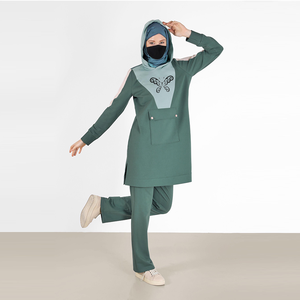 Conjunto Deportivo Informal con Capucha y Botones para Mujer Musulmana, Ropa Deportiva Islámica de Alta Calidad para Otoño - Product Image 2