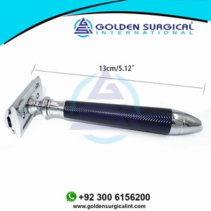 มีดโกนหนวดแบบสองคม Beauty พร้อมหัวโกน 5 ชั้น สำหรับผู้ชาย ชุดโกนหนวดแบบเปียกสไตล์วินเทจ ด้ามจับลายเพชรสีน้ำเงิน - Product Image 3