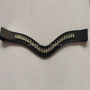 BANDE DE BROW EN CUIR DE CANAL VIDE DE MEILLEURE QUALITÉ AVEC CRISTAL EN MÉTAL ET BANDE DE BROW EN CUIR DE FORME DE CHAÎNE DE PERLES - Product Image 4