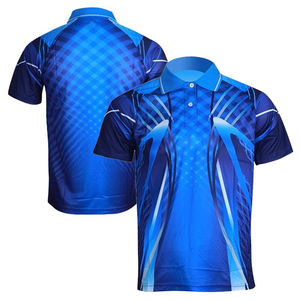 Camiseta deportiva con estampado transpirable y cuello levantado de algodón y poliéster para hombre, Polo de trabajo de manga corta personalizado de verano al por mayor - Product Image 4