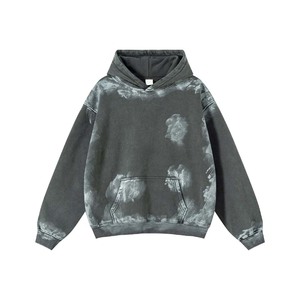 Poids lourd sans cordon pull à capuche logo personnalisé français 100% coton surdimensionné hommes sweats à capuche pour hommes - Product Image 4