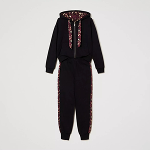 Wholesale Women's Active Jogger Gym <b>Tracksuit</b> Custom Logo Full Sleeves Hooded Collar Comfortable Casual Sets Winter 100% Cotton - Product Image 6