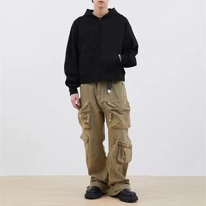 เสื้อฮู้ดผู้ชายผ้าฝ้ายเฮฟวี่เวทมีซิปไซส์ใหญ่พิเศษพิมพ์ลายแบบครอปเปล่าออกแบบได้ตามที่ต้องการเสื้อฮู้ดตัดสไตล์ฤดูใบไม้ผลิ - Product Image 4