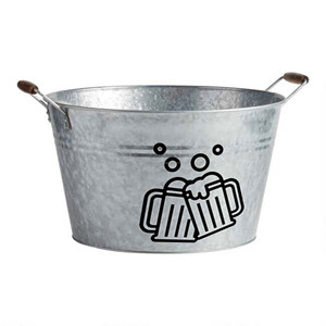 Seaux à glace en métal galvanisé avec Logo personnalisé pour le stockage de la bière, des boissons et des aliments seau fait à la main tarif personnalisé - Product Image 3