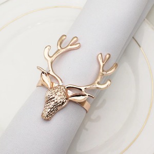 Rond de serviette visage de cerf argenté décor de table thème animal élégant pour les fêtes de mariage et les paramètres de décoration de la maison - Product Image 6