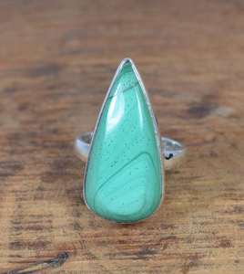 Anillo de Plata de Ley 925 con Malaquita Hecha a Mano, Joyería con Piedras Preciosas Naturales, Talla Estadounidense 7, Regalo para Mujer - Product Image 6