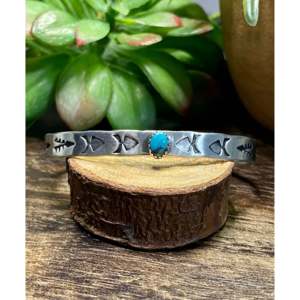 B. Shorty Kingman Turquoise & Sterling Silver Cuff Bracelet-Fashion Jewelry for Women - Product Image 1