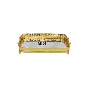 Bandeja de servidor de comida de desayuno con acabado Dorado de la mejor calidad, vajilla de forma personalizada, decoración de mesa, bandeja de servicio - Product Image 1