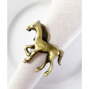 Hot Selling Home Hotel Dining Table Decorative <b>Napkin</b> Ring Elegance Bronze Animal <b>Napkin</b> Holder Set Of 4 Horse Metal <b>Napkin</b> Ring - Product Image 1