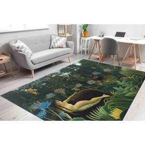 Tapis Henri Rousseau : Imprimé Femme dans la Jungle, Décoration de Bureau, Tapis en Chenille - Product Image 4