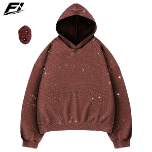 Sweat-shirt unisexe à strass, coupe oversize, en coton, à manches longues, style décontracté streetwear, vente en gros, fournisseur - Product Image 1